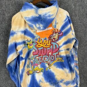 Nickelodeon Tie Dye Hoodie You Stupid Ediot Cartoon Characters M